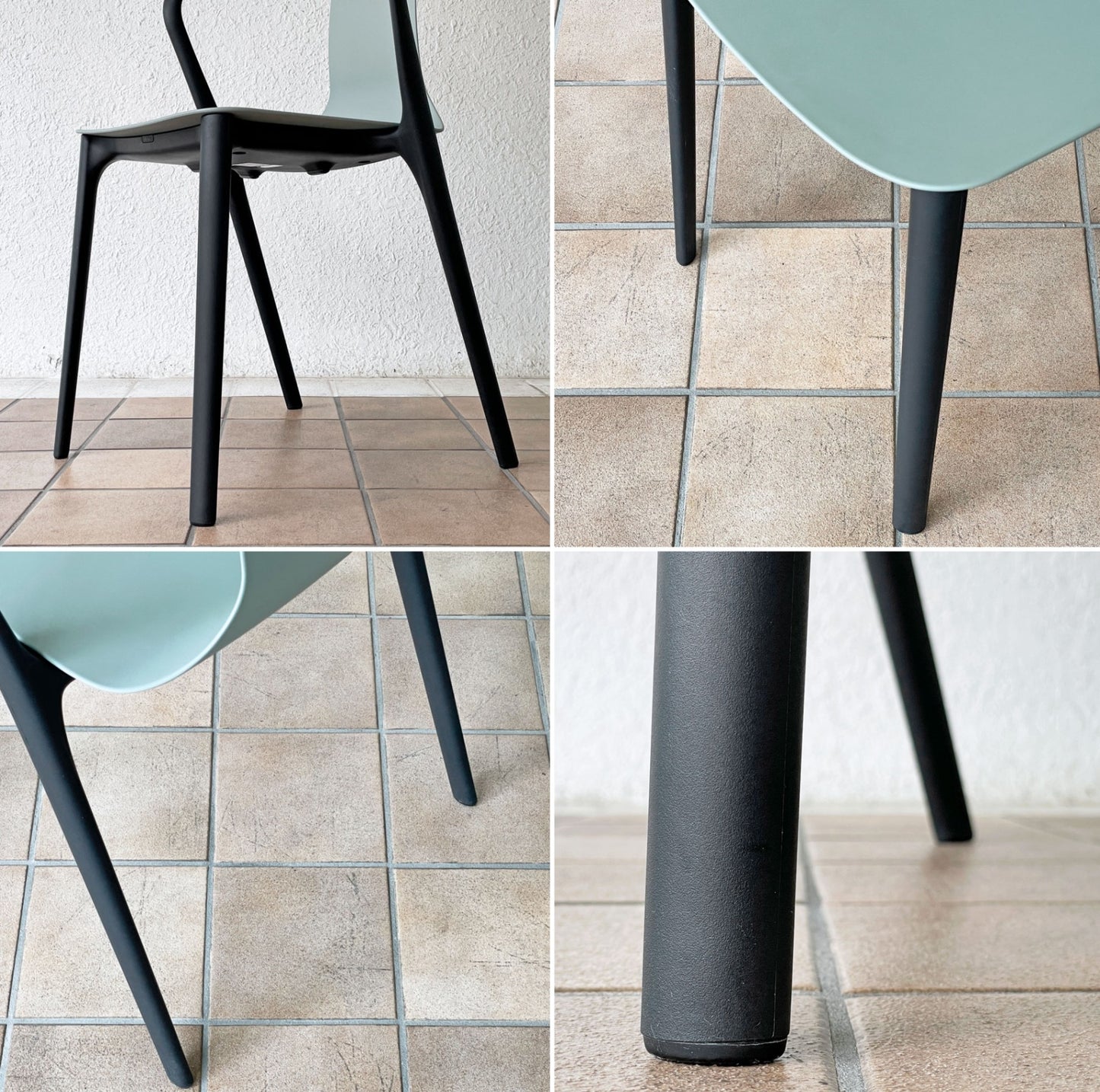 ヴィトラ Vitra ベルヴィルチェア Belleville Chair アームチェア ダイニングチェア スタッキングチェア モスグレー ロナン & エルワン・ブルレック B ◇