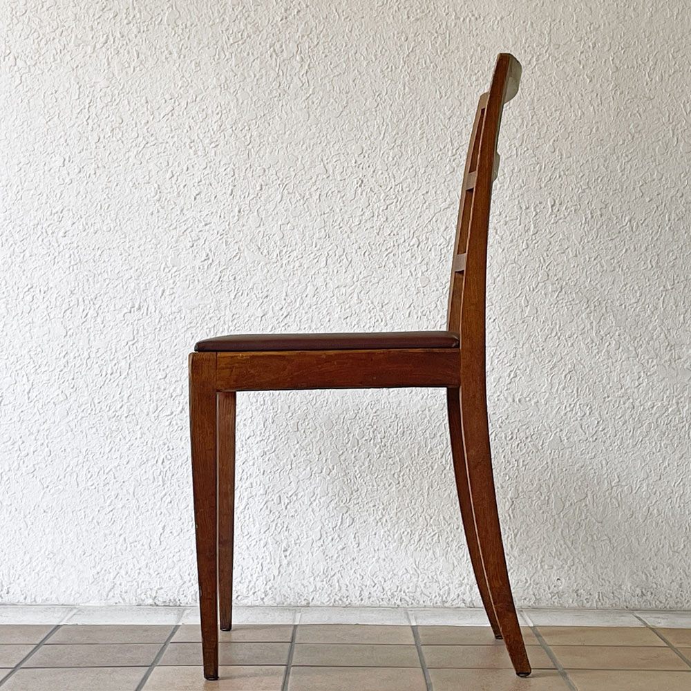 フリッツハンセン Fritz Hansen 木製 ダイニングチェア サイドチェア ハイバック オーク無垢材 ビンテージ 1940-50s 希少 デンマーク 北欧家具 ◇