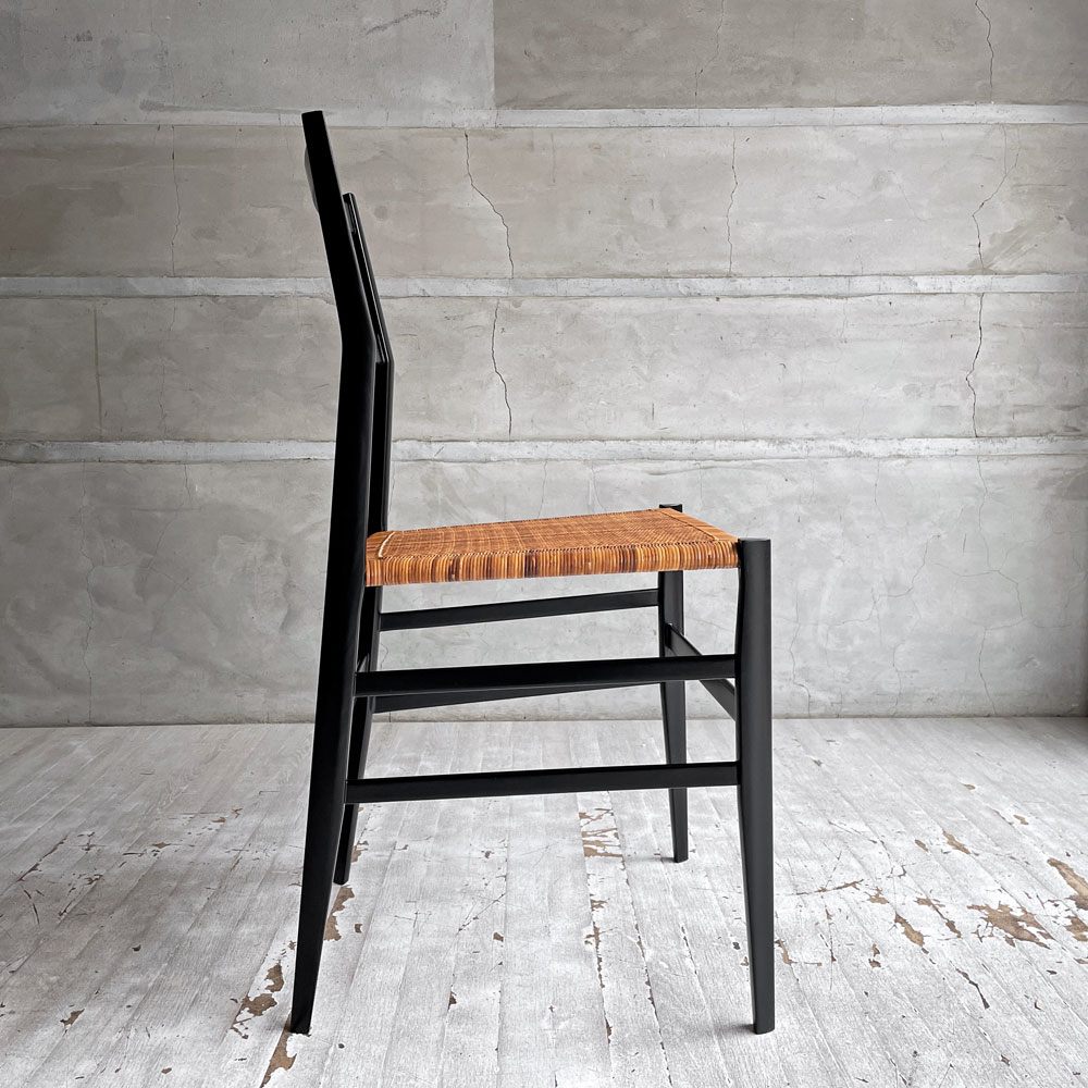 カッシーナ Cassina 699 スーパーレジェーラ SUPERLEGGERA チェア アッシュ材 ブラック 籐張り ジオ・ポンティ ♪