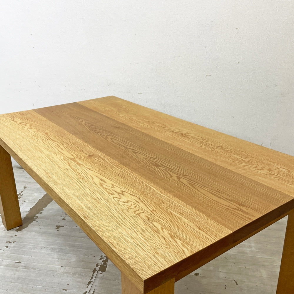 オーク無垢材 オーダー ダイニングテーブル W160cm シンプル ナチュラルデザイン サンディング加工済み オイルフィニッシュ ●