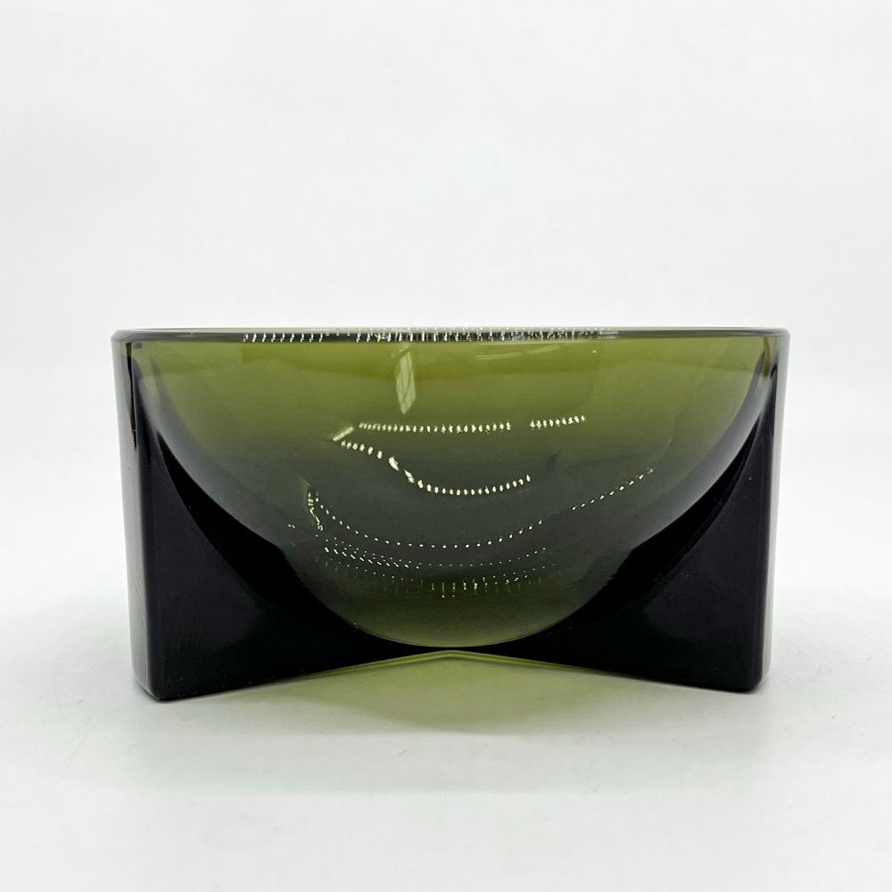 イッタラ iittala クル Kuru ガラスボウル 小物入れ Φ12cm モスグリーン フィリップ・マルイン フィンランド 北欧雑貨 ●