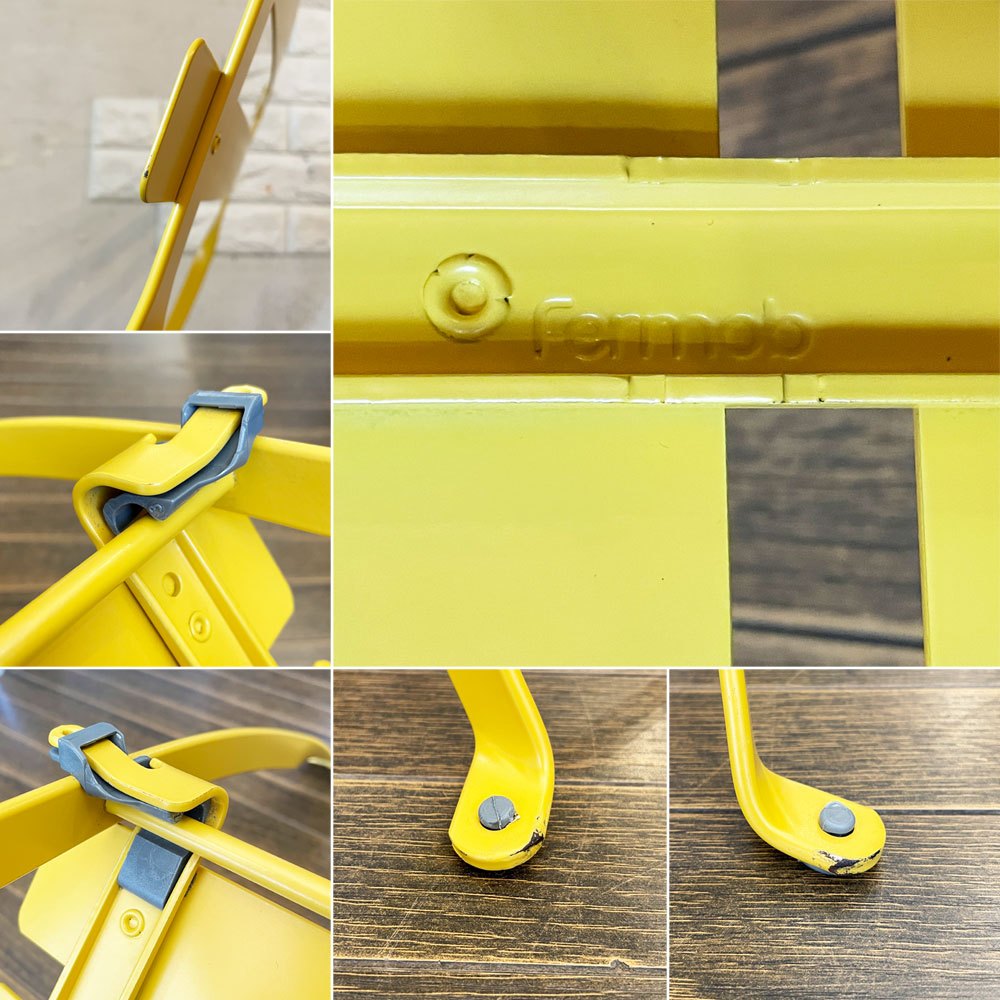 フェルモブ Fermob ビストロ BISTRO メタルチェア METAL CHAIR ガーデンチェア イエロー系 折りたたみ フランス 定価￥22,000- ◎