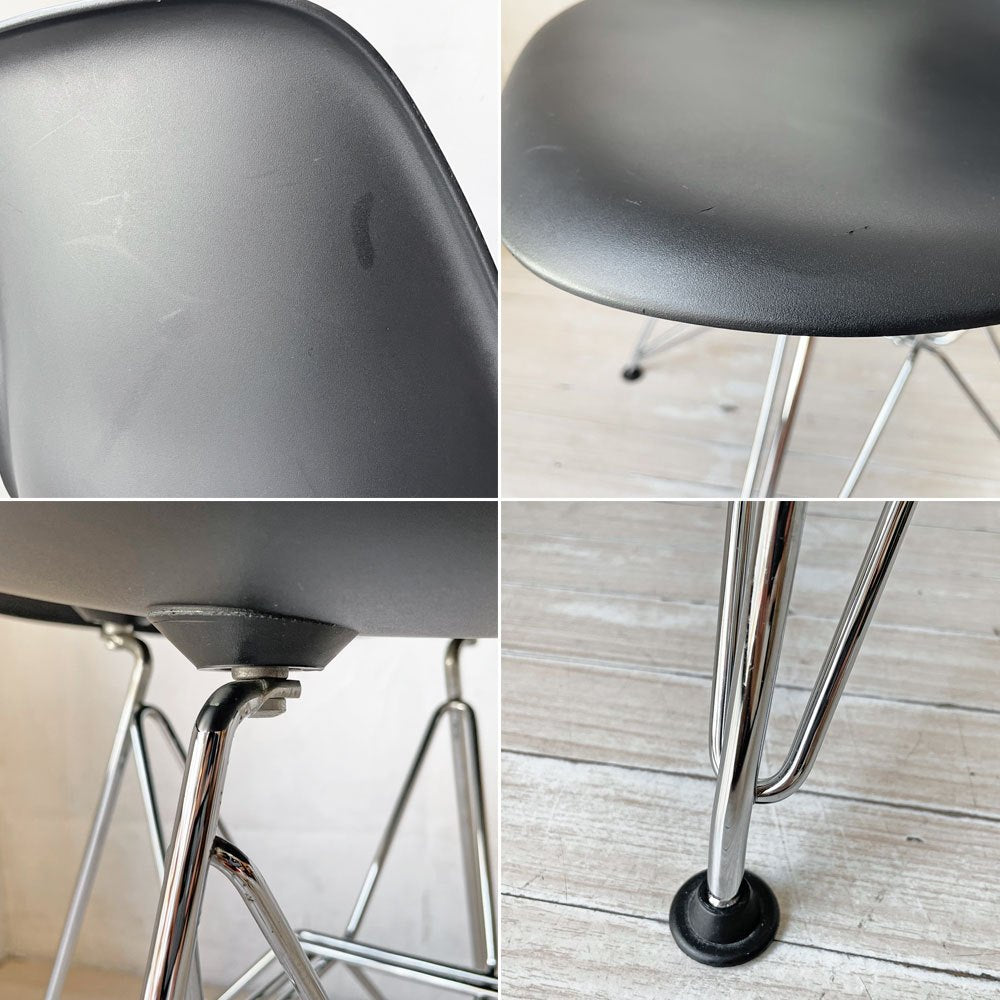 ハーマンミラー Herman Miller サイドシェルチェア ポリプロピレン製 ブラック エッフェルベース C&R イームズ ミッドセンチュリー B ★