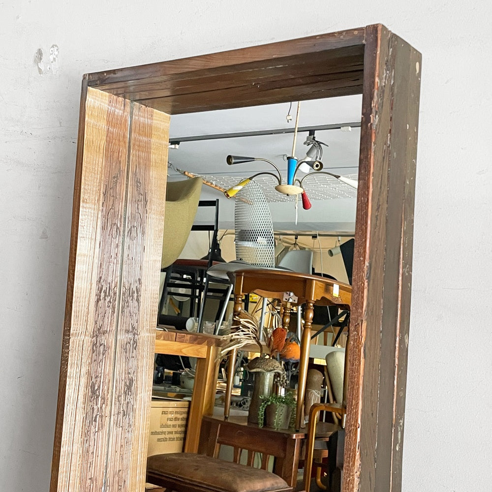 ジャーナルスタンダードファニチャー j.s.F オールドエルムミラー OLD ELM MIRROR スタンドミラー ニレ古材 立てかけ式 H177cm 廃番 ■