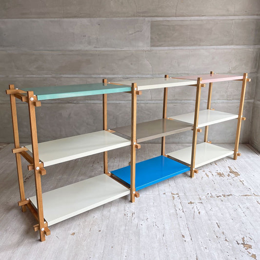 ヘイ HAY ウッデイ ロー Woody LOW シェルフ SHELVING 2.0 LOW マルチカラー オーク材×スチール オープンシェルフ 飾り棚 デンマーク 廃番 ♪