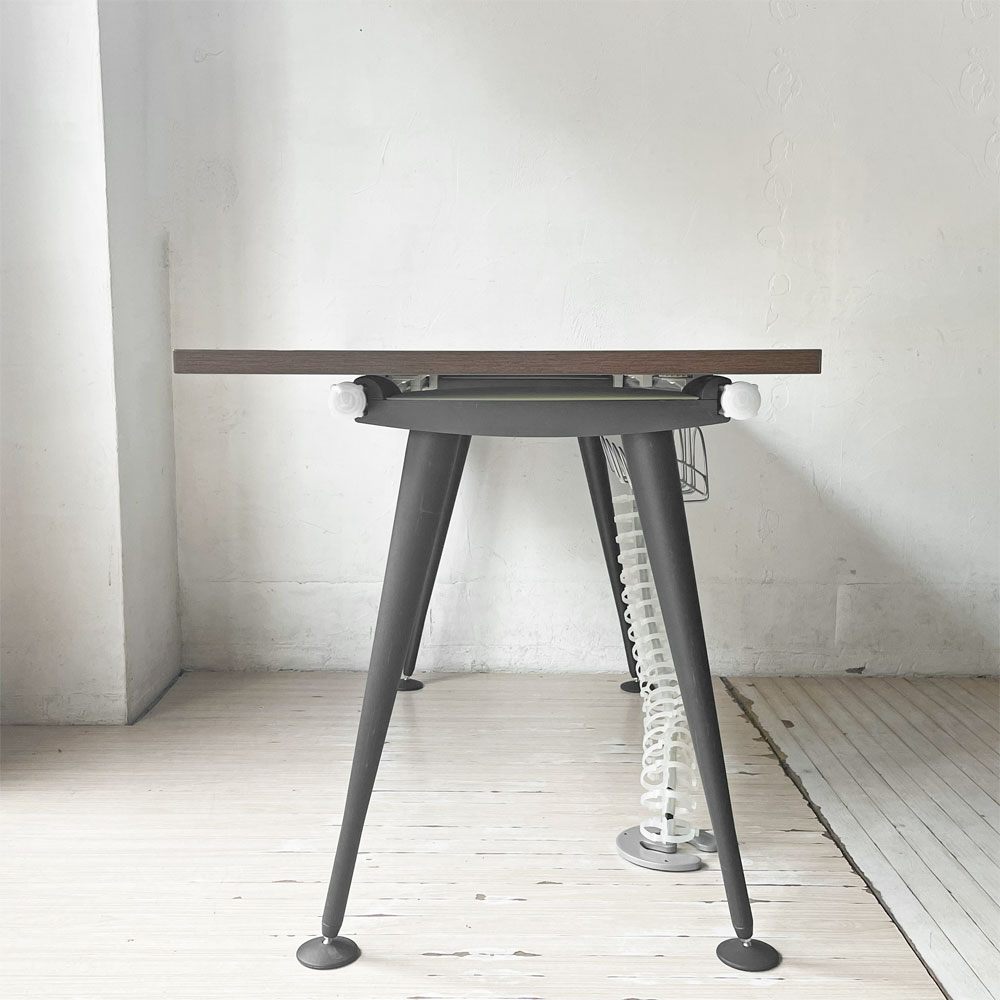 ハーマンミラー Herman Miller アバックエンバイロメンツ ABAK ミーティングテーブル デスク W140cm ウォールナットカラー ケーブルスパイン付き ティム・ウォレス ★