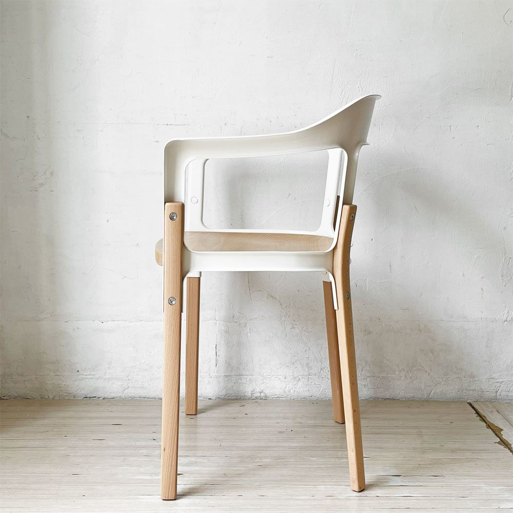 マジス MAGIS スティールウッドチェア Steelwood Chair ホワイト＆ビーチ アームチェア ロナン & エルワン・ブルレック イタリア ★