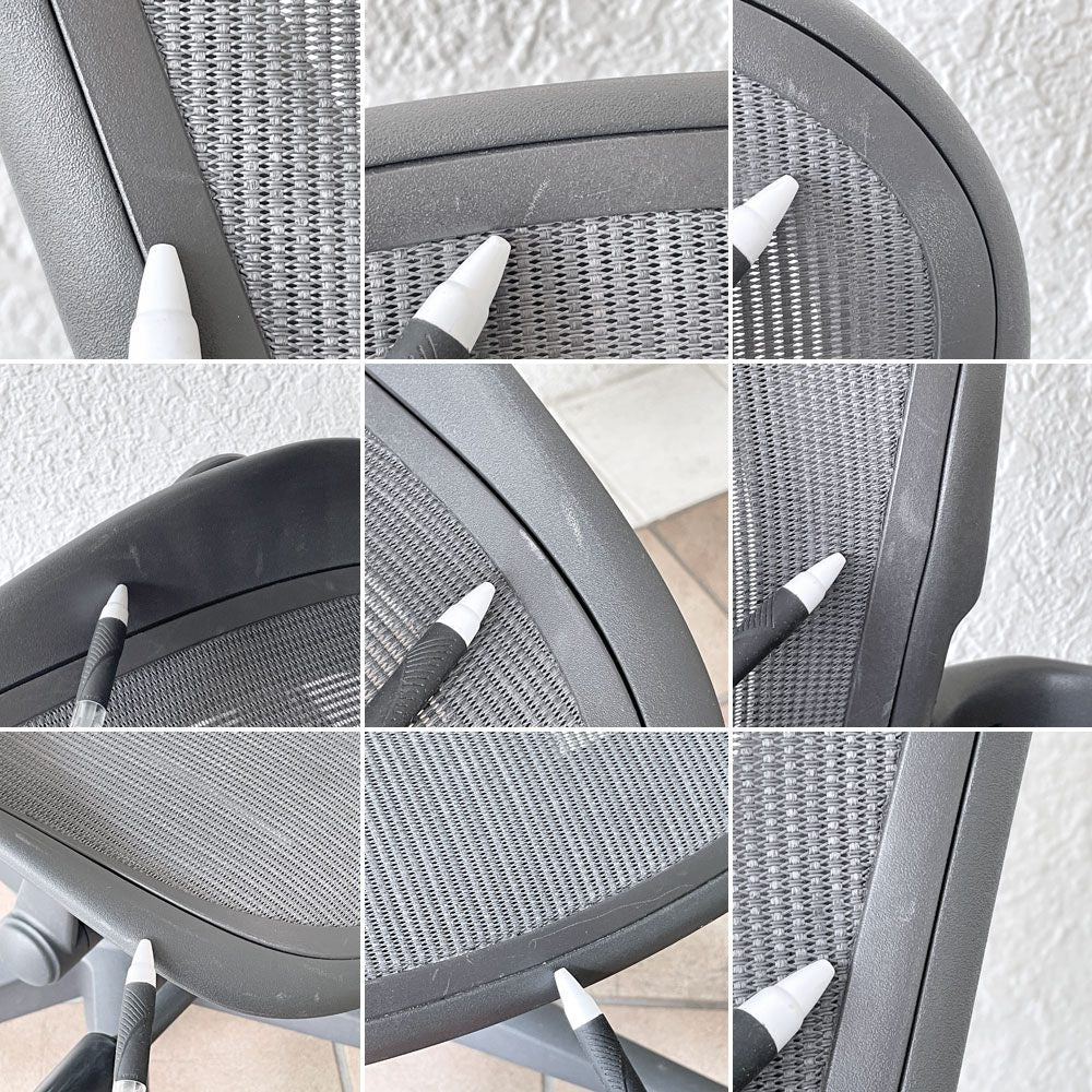 ハーマンミラー Herman Miller アーロンチェア リマスタード フル装備 Bサイズ グラファイトベース ポスチャーフィットSL  ◇