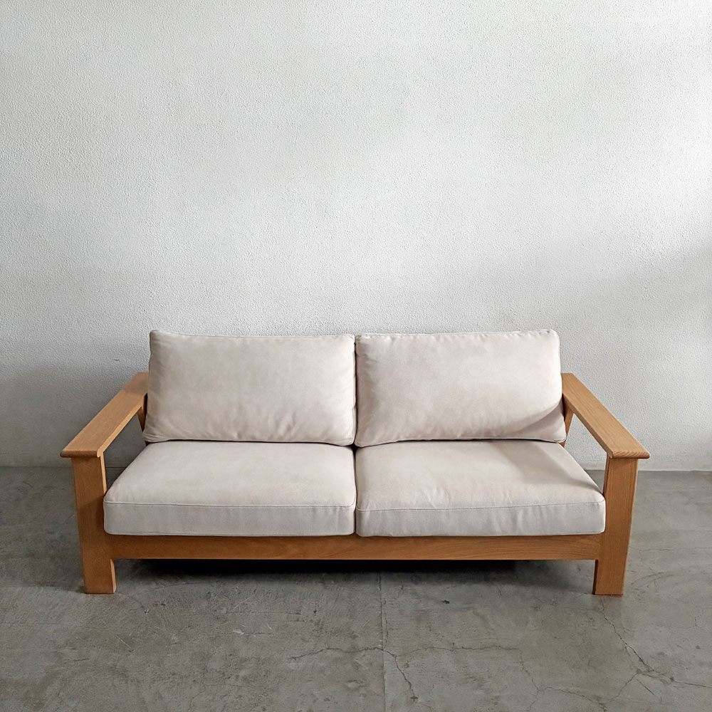 木蔵 BOKURA SP-SOFA01 3人掛けソファ レッドオーク材 W184cm カバーリングファブリック オフホワイト系 定価￥186,890-以上 〓