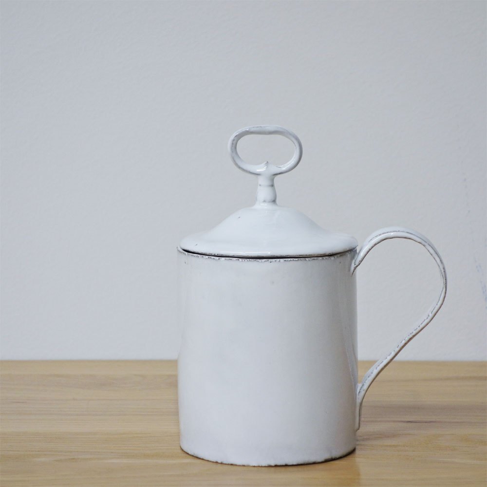 アスティエドヴィラット Astier de Villatte キーモチーフ 蓋付き マグカップ ARTS&SCIENCE フランス ◎
