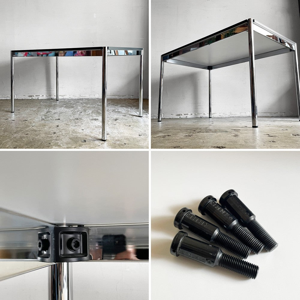USMモジュラーファニチャー USM Haller USMハラーテーブル ワーキングデスク ダイニングテーブル パールグレーラミネート(ホワイト) W125 H72cm フリッツハラー スイス ■