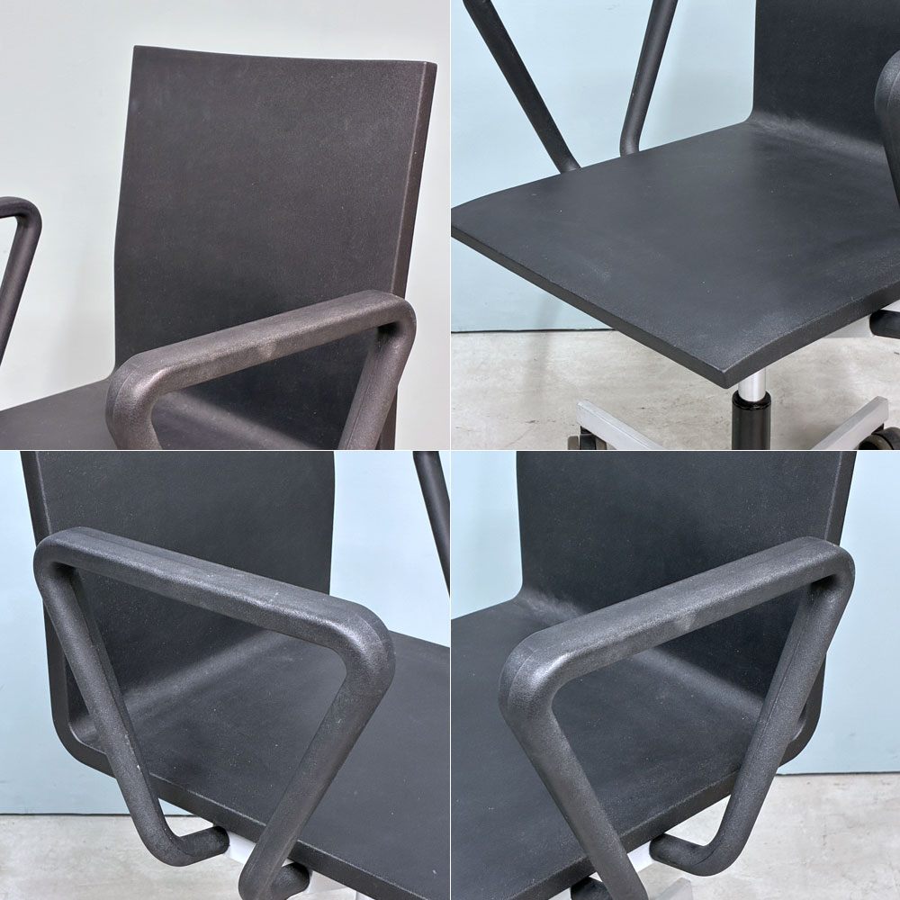 ヴィトラ vitra ゼロフォー 04. スタジオチェア アームレスト付 ブラック マールテン・ヴァン・セーヴェレン ◎