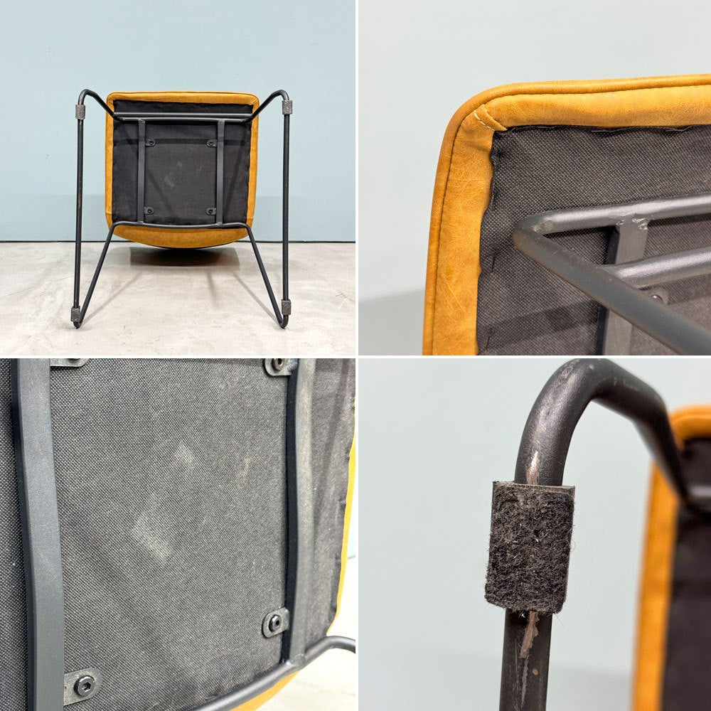 クラッシュゲート CRASHGATE ノットアンティークス Knot Antiques クロエ CHLOE ダイニングチェア PUレザー スチール キャメル ◎