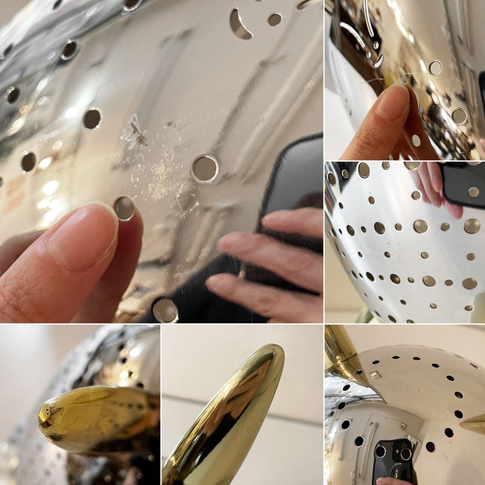 アレッシィ ALESSI マックス・ル・シノワ MAX LE CHINOIS コランダー 水切りボウル ザル 脚付 ステンレス製 フィリップ・スタルク イタリア 参考価格￥68,139- ◎