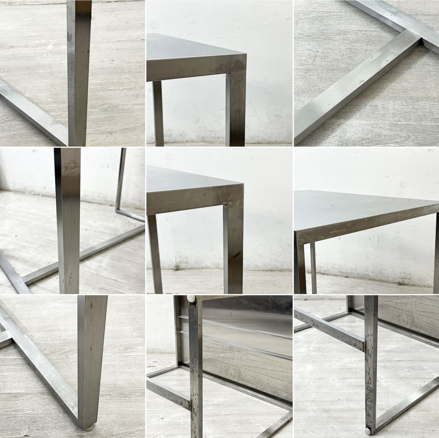シンプルデザイン Simple Design ステンレス デスク テーブル W90cm インダストリアルスタイル ●
