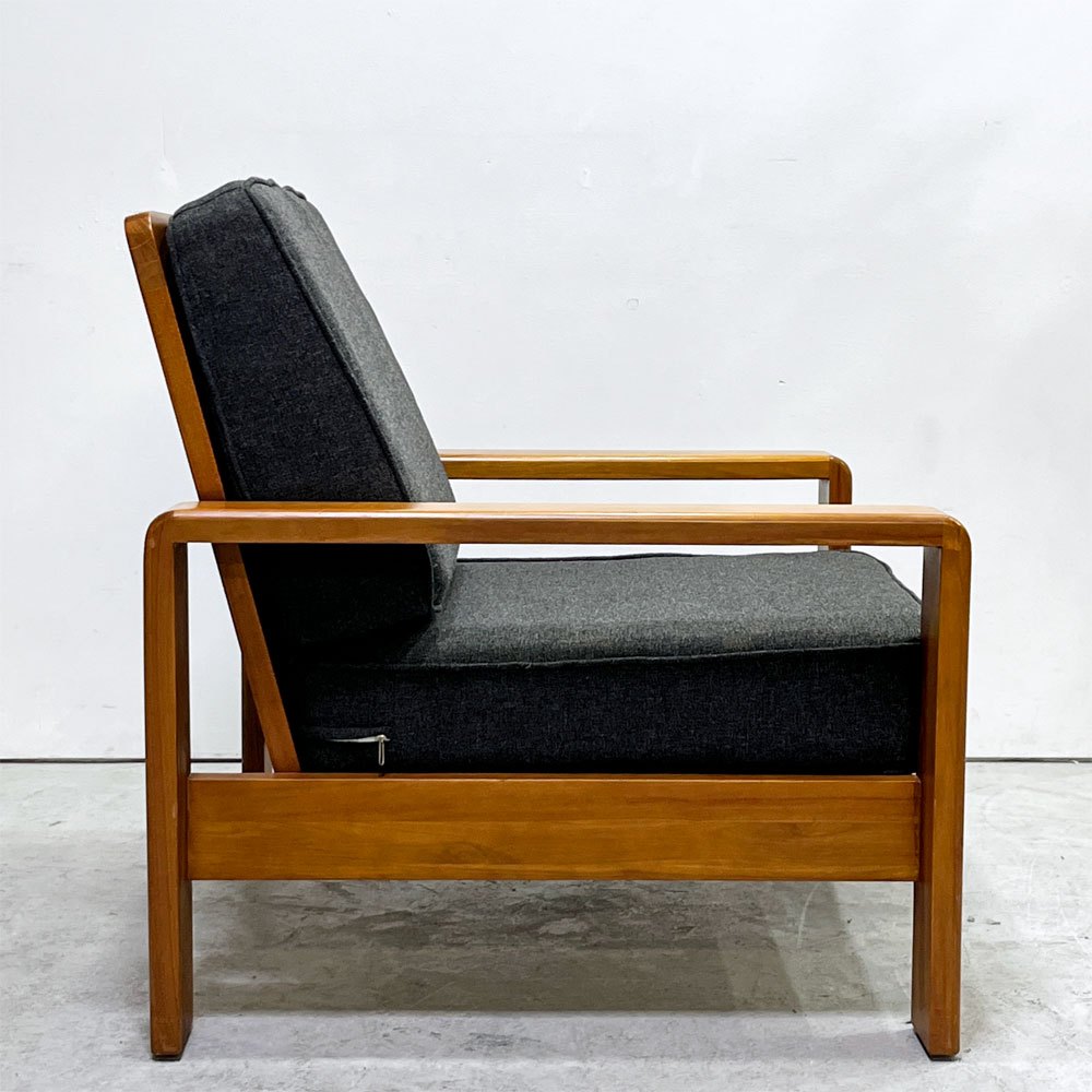 スキャンティーク SCANTEAK 1Pソファ 1シーター 1人掛け チーク無垢材 ファブリック 替えカバー付き 北欧スタイル ●