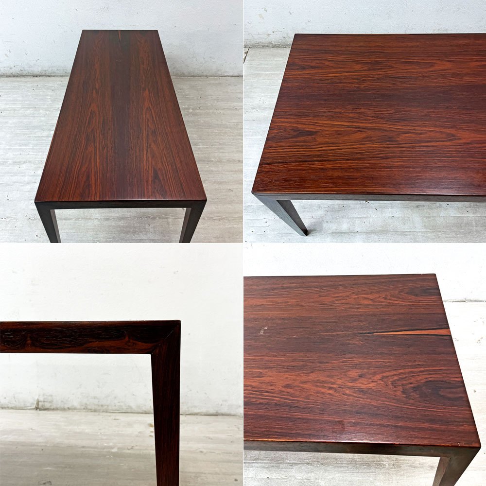 ハスレヴ HASLEV コーヒーテーブル ローズウッド W126cm セヴェリン・ハンセン Severin Hansen ローズウッド材 北欧ビンテージ ●