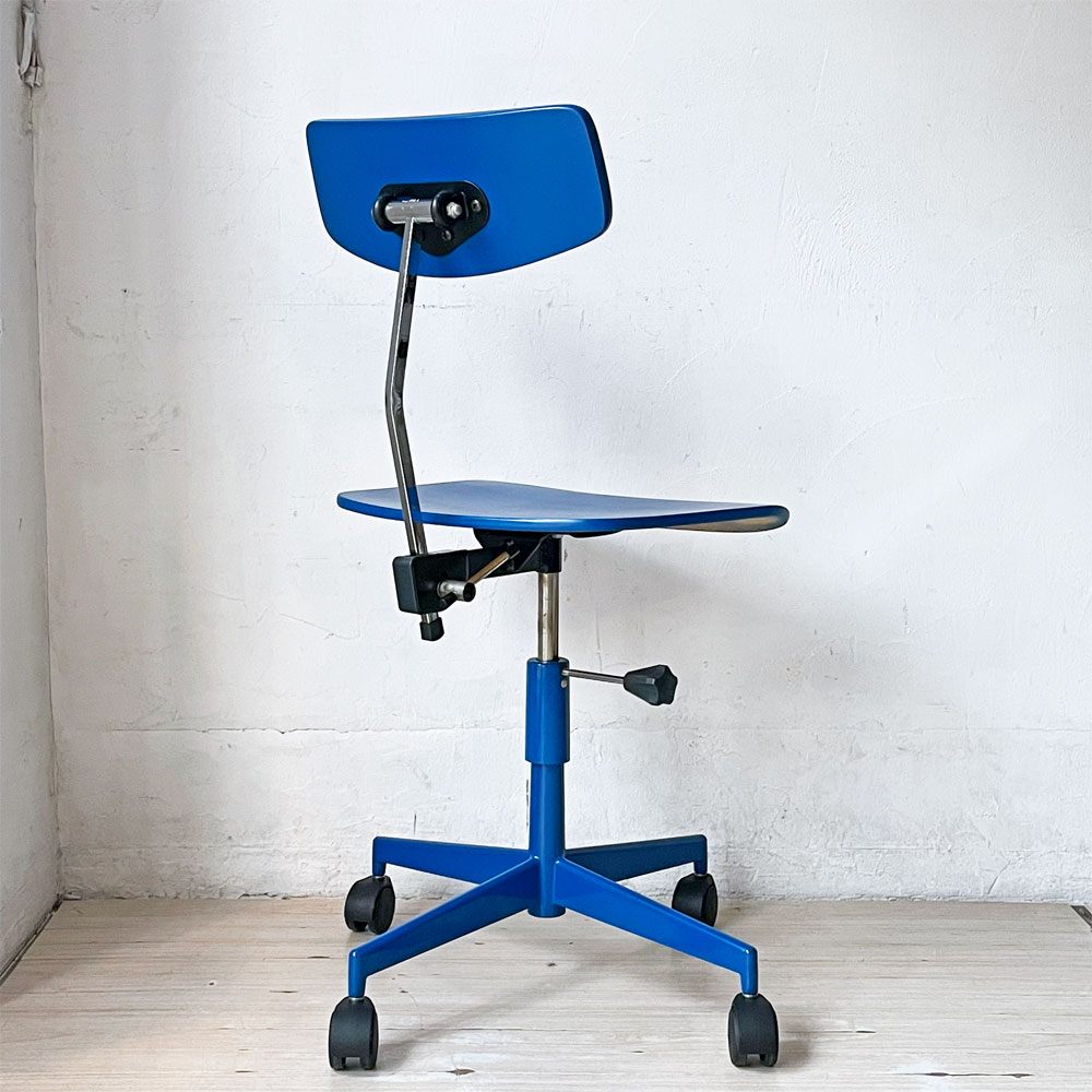 ラボファ Labofa デスクチェア オフィスチェア プライウッド ブルー ダブルホイール 高さ調整可 デンマーク製 北欧家具 ★
