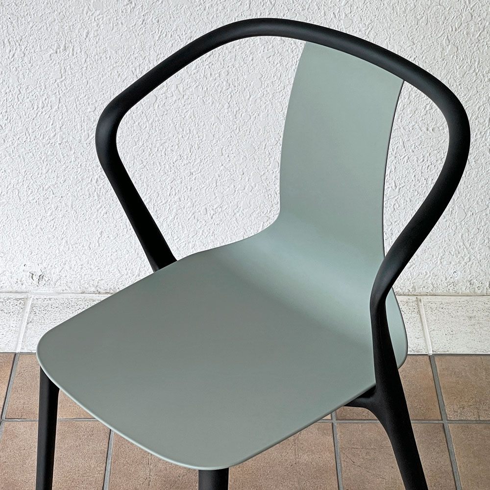ヴィトラ Vitra ベルヴィルチェア Belleville Chair アームチェア ダイニングチェア スタッキングチェア モスグレー ロナン & エルワン・ブルレック A ◇