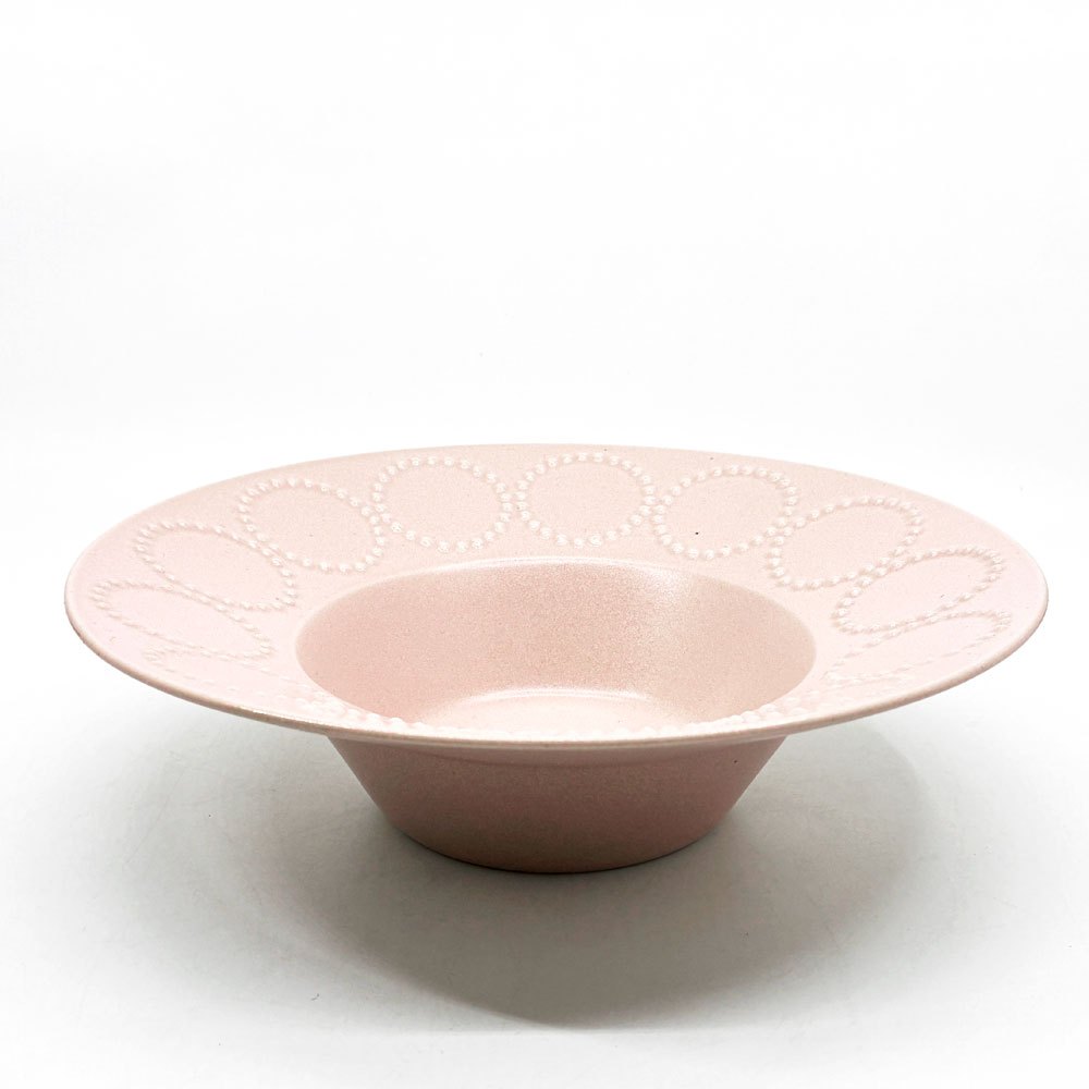 ミナペルホネン mina perhonen タンバリン ピンク 深皿 陶器 ハンドメイド ●