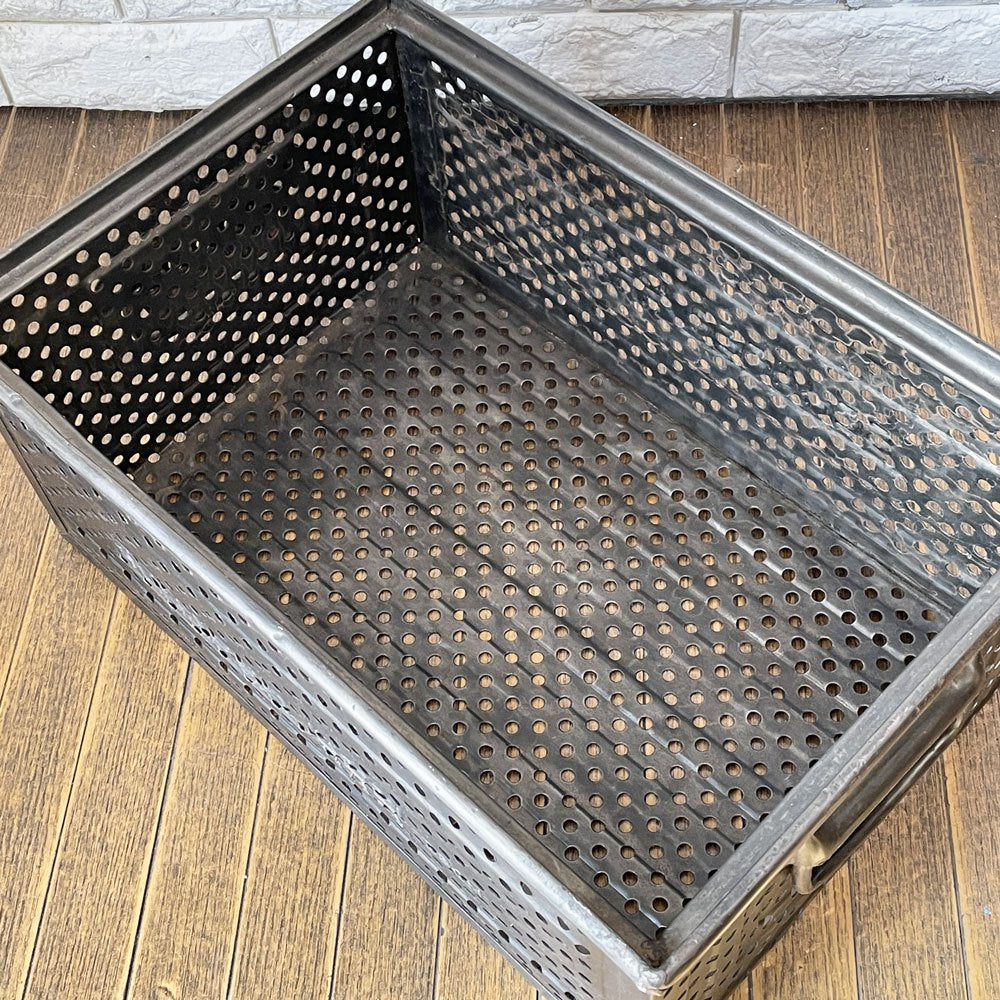 SCHAFER スタッキング ストレージボックス パンチングメタル インダストリアル ドイツビンテージ A ◎