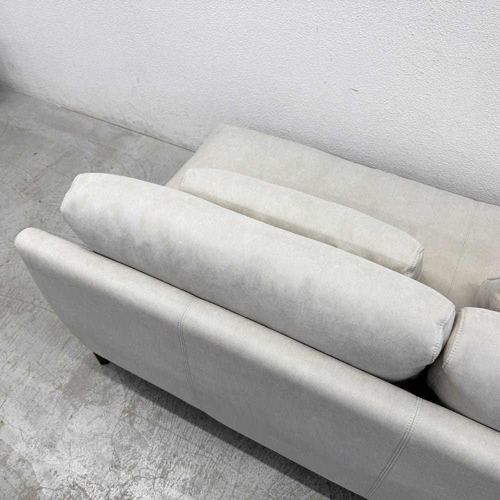 リラックスフォーム RELAXFORM グラシエーロ GLACIERO 3人掛けソファ W188cm プライムレザーテックス プラチナグレー 関家具 定価￥113,000- B 〓