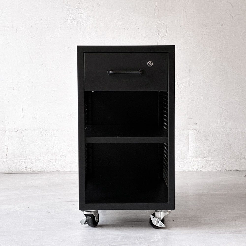 ジャーナルスタンダードファニチャー journal standard Furniture メッシュワゴン デスクワゴン トレイ付 抽斗 キャスター スチール製 モダン ★