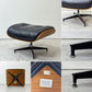 ハーマンミラー Herman Miller イームズラウンジチェア＆オットマン ブラックレザー ウォールナット C&Rイームズ ミッドセンチュリー 2004年製 ●