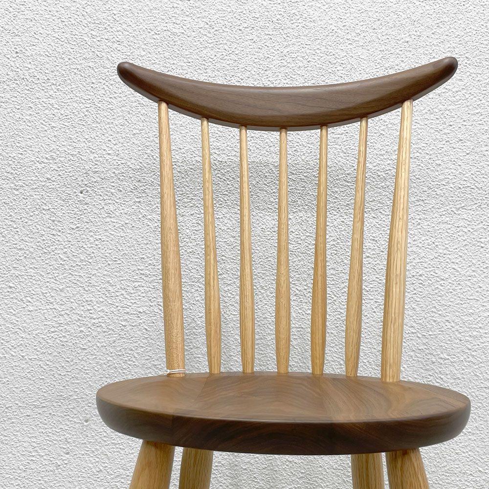 高山ウッドワークス ウィンザーキッチンチェア windsor kitchen chair W554 オーク×ウォールナット ウレタン塗装 未使用保管品 E 〓
