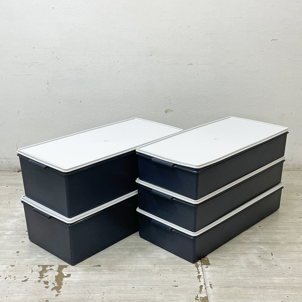 タッパーウェア Tupperware スーパーケース Super Case ロング38L×3個＋ディープロング56L×2個セット 収納ケース ●