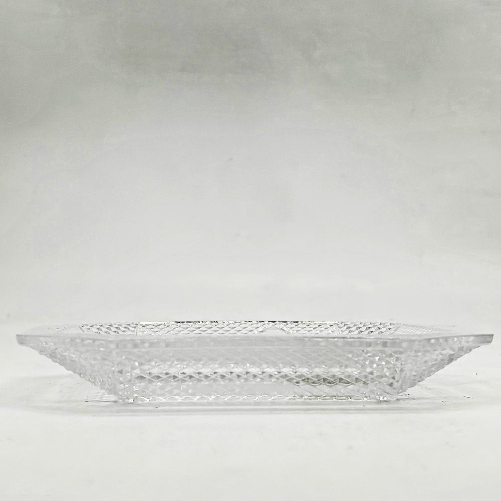 バカラ Baccarat パンピーユ Pampille  スクエアプレート ジュエリートレイ 小皿 クリスタルガラス 廃番 箱付き ●