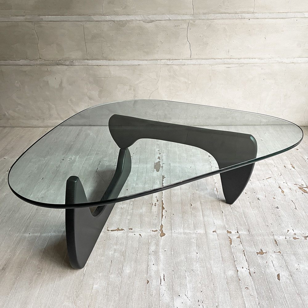 ヴィトラ vitra コーヒーテーブル Coffee Table イサムノグチ Isamu Noguchi ガラス天板 ブラックアッシュフレーム ミッドセンチュリー 名作 定価 ￥377,300- ♪