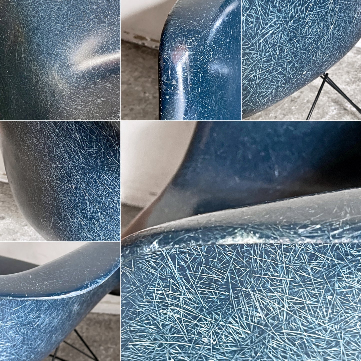 ハーマンミラー Herman Miller アームシェルチェア Arm Shell Chair セカンド 2nd FRP ネイビーブルー キャッツクレイドルベース イームズ ビンテージ ■