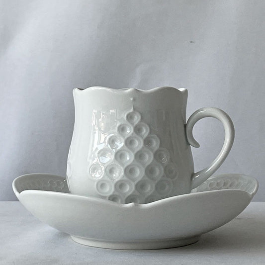 マイセン Meissen ホワイトレリーフ コーヒーカップ＆ソーサー C&S ルードヴィッヒ・ツェプナー Ludwig Zepner ドイツ A ◇