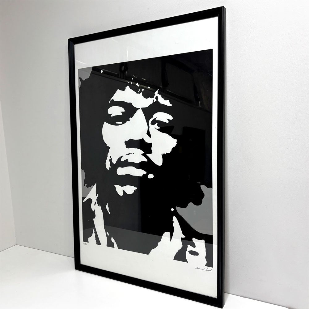 コンラッドリーチ CONRAD LEACH ジミ・ヘンドリックス Jimi Hendrix シルクスクリーン アートフレーム ポスター ポップアート 10/33 希少 56.5×70.5cm(スクリーンサイズ) 額装品 ●