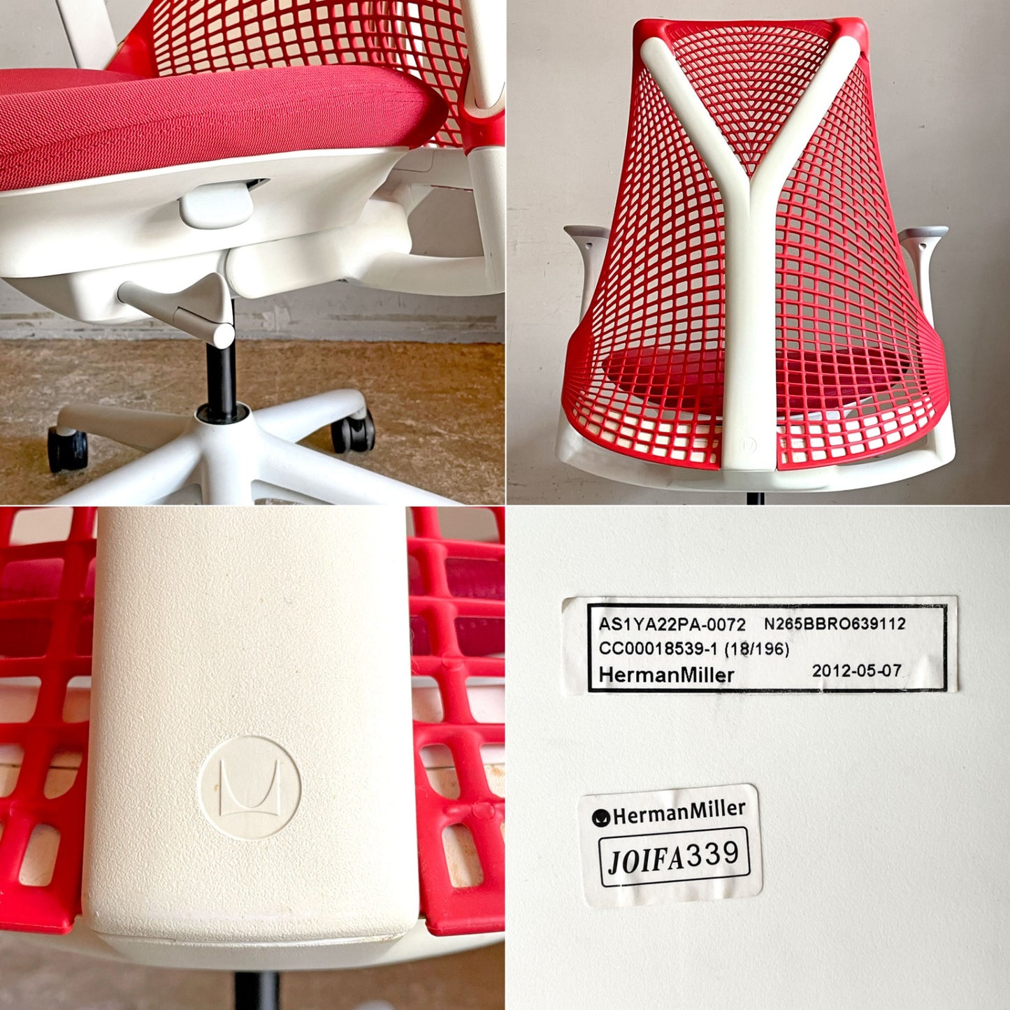 ハーマンミラー Herman Miller セイルチェア SAYL CHAIR デスクチェア オフィスチェア 旧モデル イヴ・ベアール ベリー レッド×ホワイト ■
