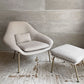 ウエストエルム West Elm ロワン ROWAN ラウンジチェア イージーチェア＆オットマン ベージュ系 ファブリック モダンデザイン ♪