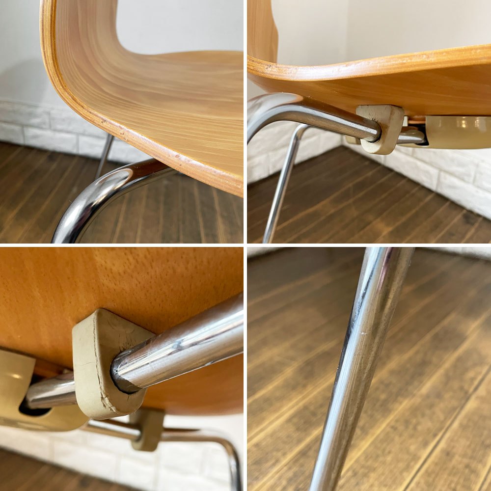 フリッツハンセン Fritz Hansen 3101 アリンコチェア アントチェア 4本脚 ナチュラルビーチ ラッカー仕上げ フェルトグライズ アルネ・ヤコブセン A ◎