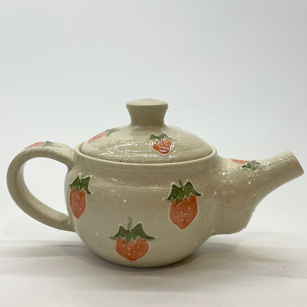 中村佳菜子 Kanako NAKAMURA いちご ポット イチゴ 苺 急須 うつわ 器 現代作家 クラフト陶器 美品 ★