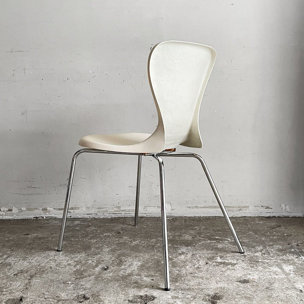 イデー IDEE ヨーンチェア YAWN CHAIR FRP ホワイト ダイニングチェア 岡嶌要 スペースエイジ 廃番 ■