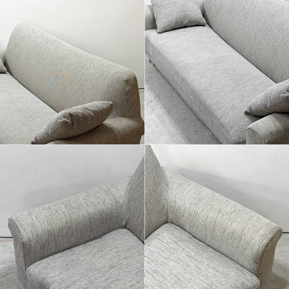 ウニコ unico ボアラム BOERUM カバーリングソファ 3シーター グレー系 ファブリック ラバーウッド材 クッション付き W190cm ●