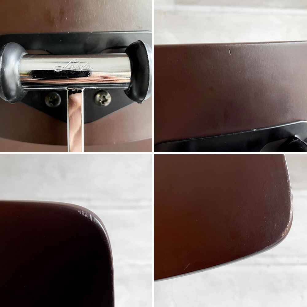 ラボファ Labofa デスクチェア オフィスチェア プライウッド ブラウン ダブルホイール 高さ調整可 デンマーク製 北欧家具 ♪