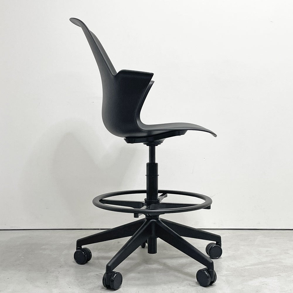 スチールケース Steelcase ノード ファイブスター スツール Node FIVE-STAR STOOL ハイチェア 製図チェア キャスター ブラック ●