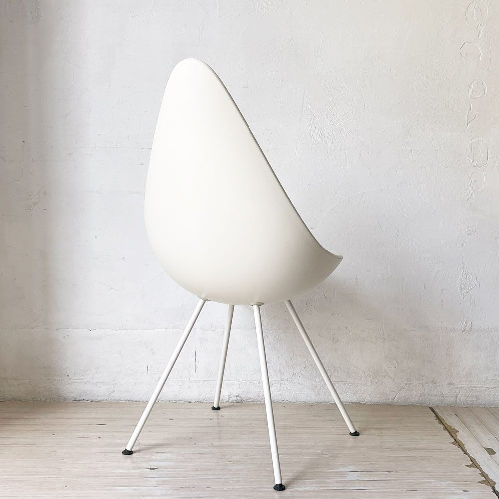 フリッツハンセン Fritz Hansen ドロップチェア ダイニングチェア アルネ・ヤコブセン ホワイト 北欧 デンマーク ★