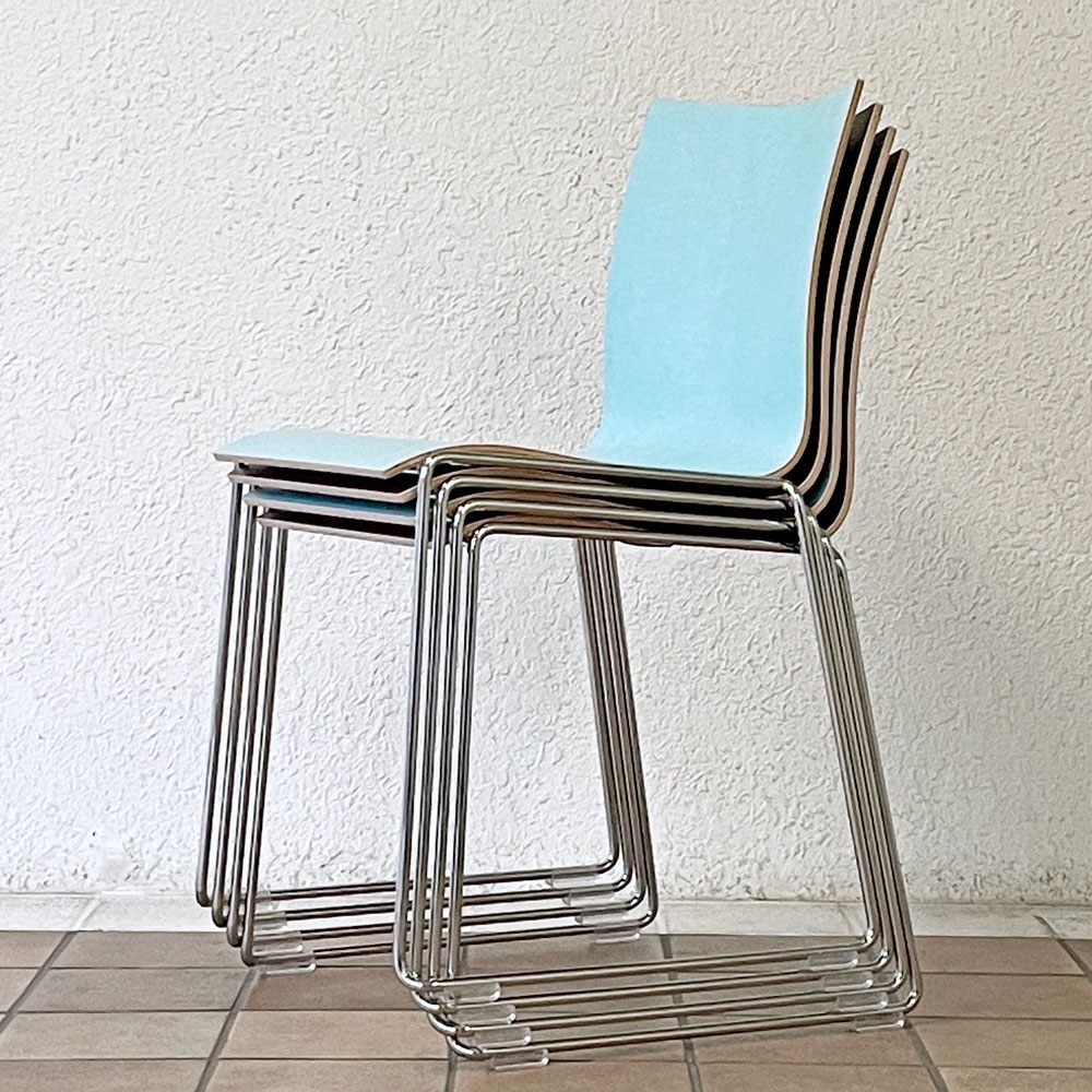 エンゲルブレヒト Engelbrechts チャリック CHAIRIK 107 ダイニングチェア スタッキング そり足 ボルドー 未使用品 デンマーク B ◇