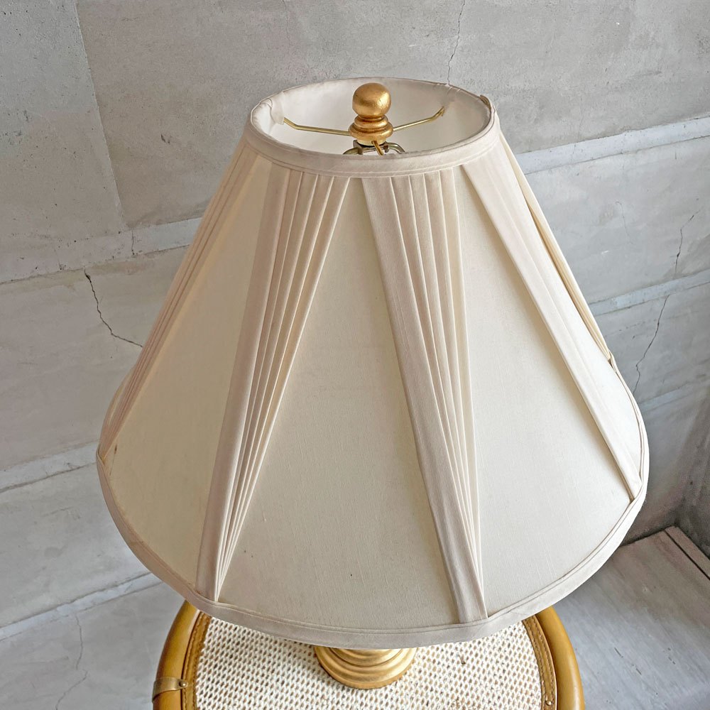 USA製 テーブルランプ 卓上ランプ ゴールドカラーフレーム ファブリックシェード クリームカラー 米国照明 ♪