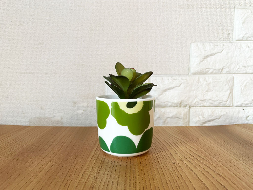 マリメッコ marimekko ウニッコ UNIKKO ラテマグ グリーン Φ7.5cm マイヤ・イソラ Maija Isola フィンランド 北欧食器 廃番 ◎