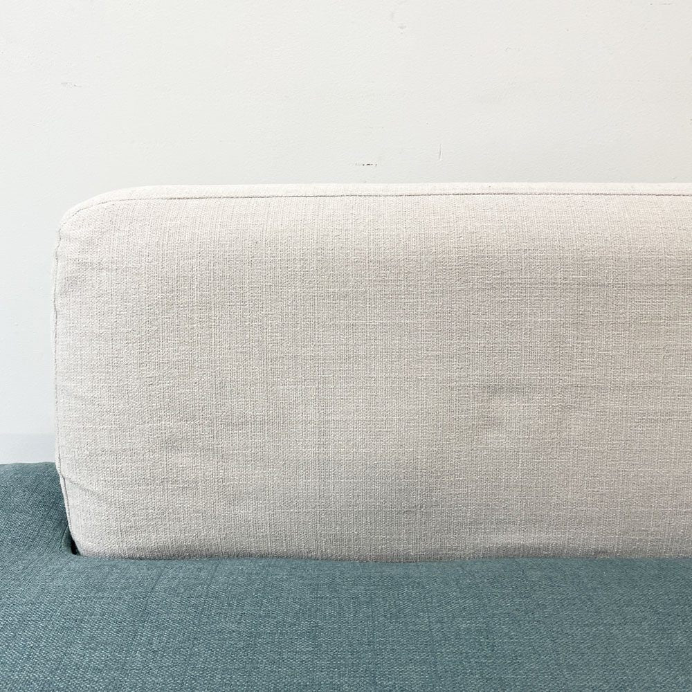 モモナチュラル Momo natural アルネ レイドバック ベンチ ARNE LAID-BACK BENCH ハーフバックベンチ HALF BACK BENCH アームレス リビングダイニングソファ 2P 2人掛け ベージュカラー ファブリック カバーリング  アルダー材 ●