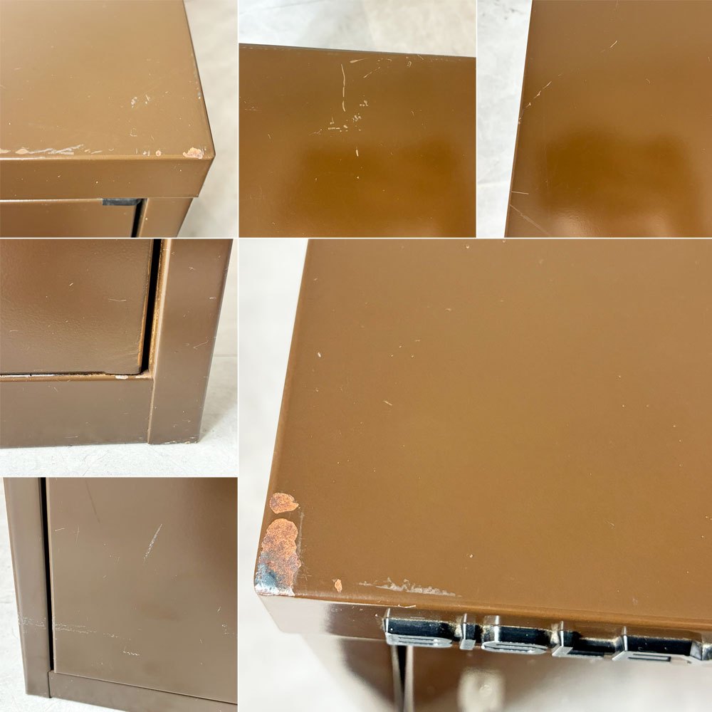 ビスレー BISLEY ベーシック BASICシリーズ BA3/29 キャビネット 1ドア 鍵付き H59cm オフィス家具 ブラウン ベース無し 棚板欠品 英国 インダストリアル ★
