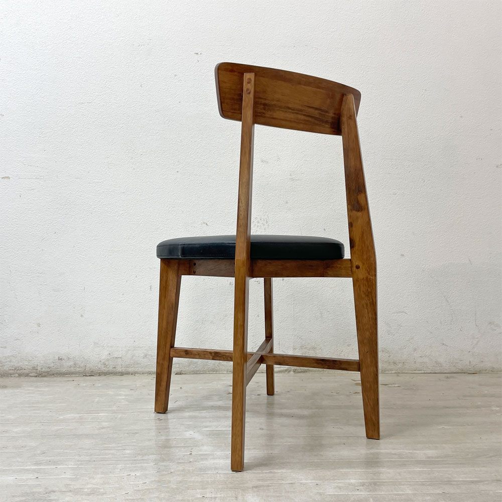 ジャーナルスタンダードファニチャー j.s.F シノン CHINON CHAIR ダイニングチェア PVCレザーシート  ラバーウッド材 ブラック A ●